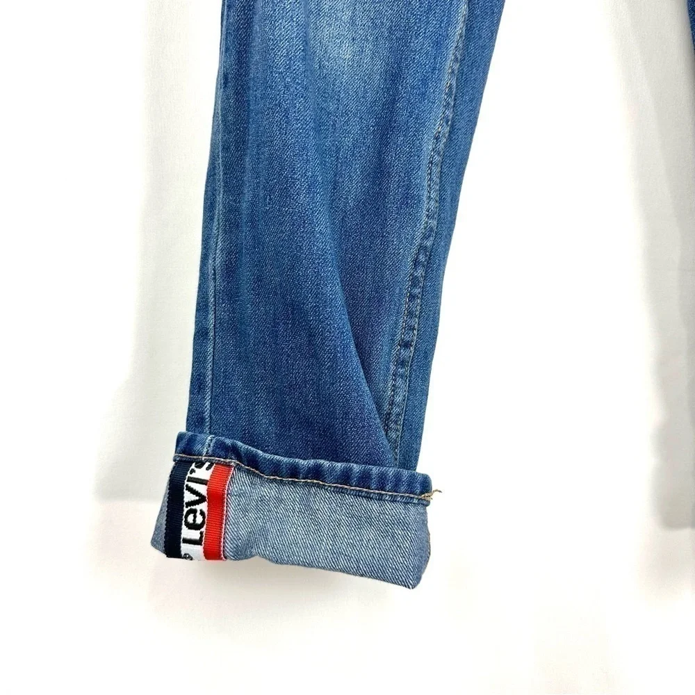 Levi’s Youth Boys Sz 12 Regular 502 REGULAR TAPER Blue Denim Jeans Roll Up Hem